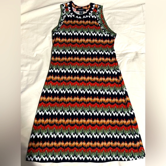 KAREN KANE - Multicolor Sleeveless Chevron Dress - Picture 1 of 4
